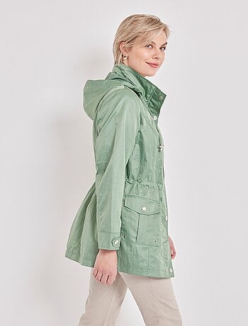 Parka zippée pressionnée, effet satiné - Afibel