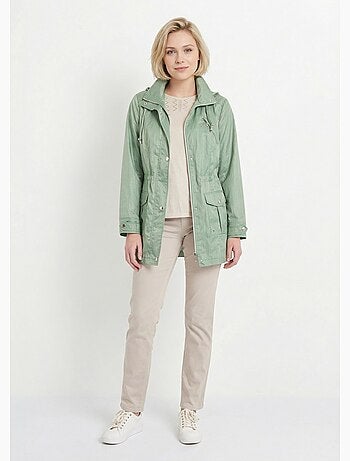 Parka zippée pressionnée, effet satiné - Afibel