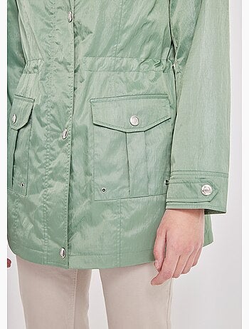 Parka zippée pressionnée, effet satiné - Afibel