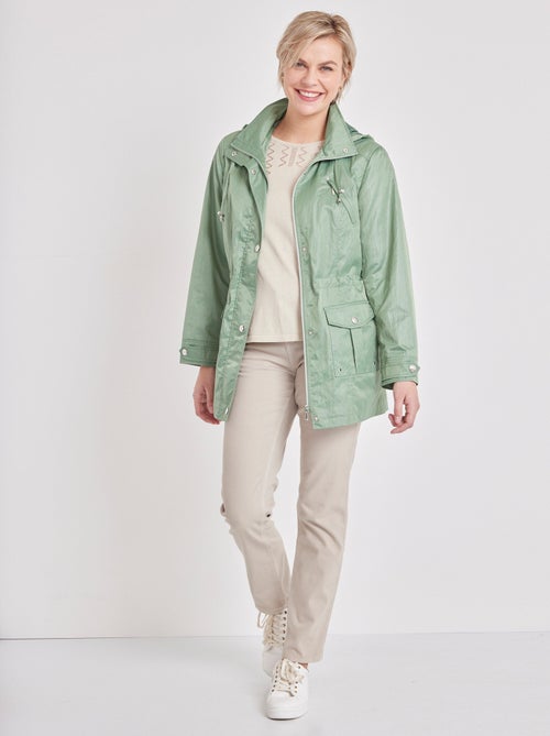 Parka zippée pressionnée, effet satiné - Afibel - Kiabi