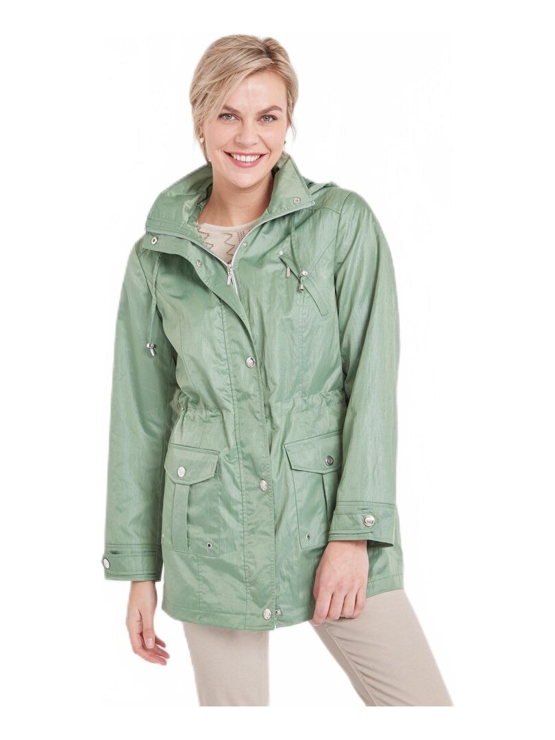 Parka zippée pressionnée Vert - Kiabi