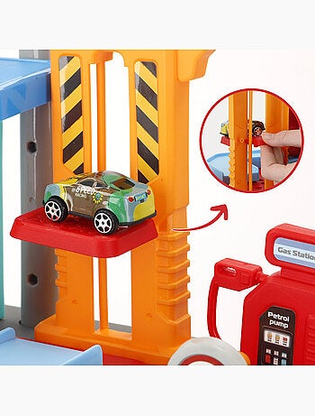 Parking urbain 2 en 1 avec 3 voitures métalliques et mallette portable (47 x 24 x 66 cm) speed & go