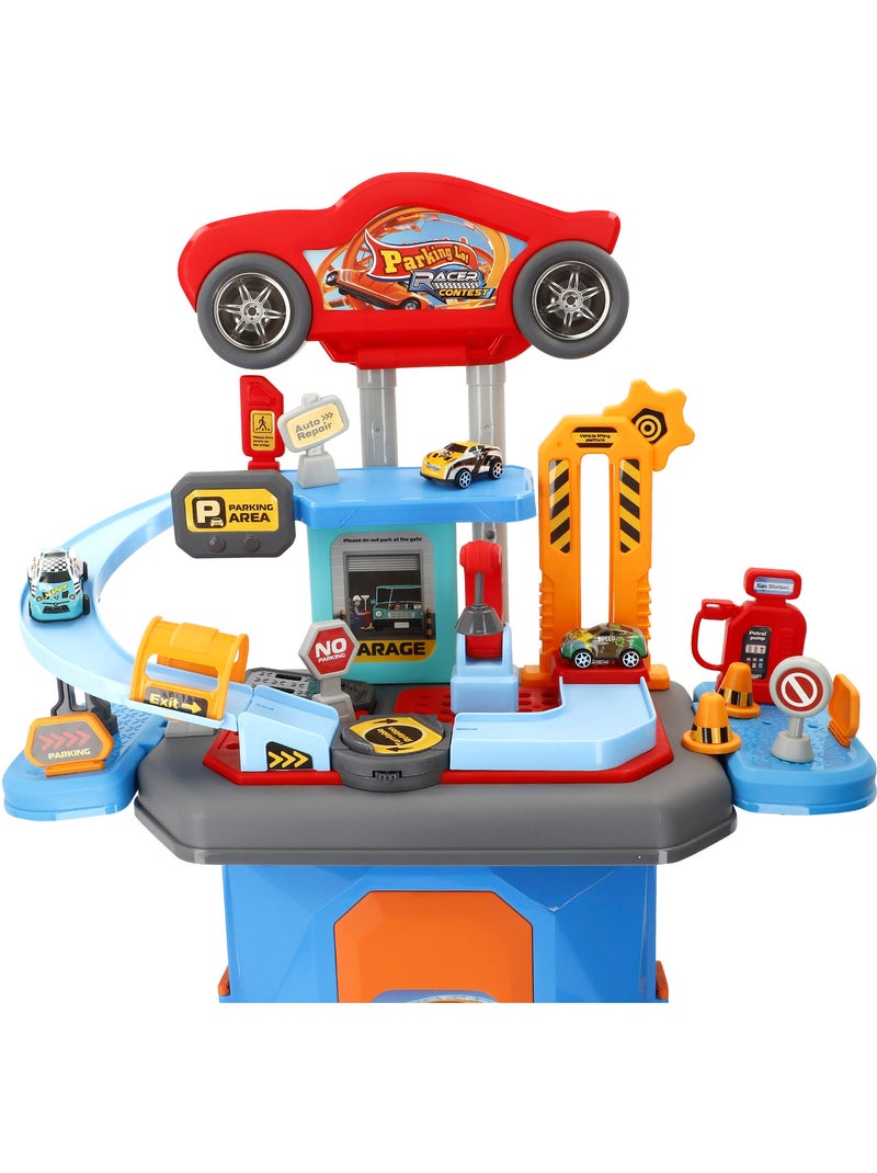 Parking urbain 2 en 1 avec 3 voitures métalliques et mallette portable (47 x 24 x 66 cm) speed & go N/A - Kiabi