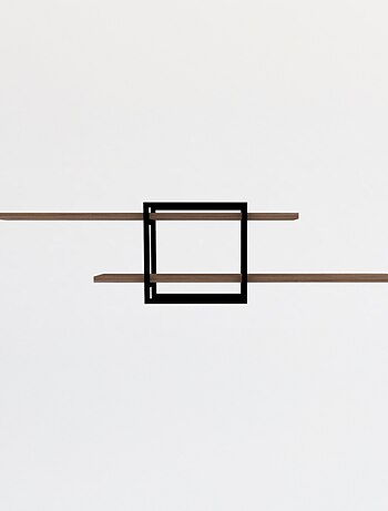 PARO Etagère murale design - 2 rangements - bois et noir