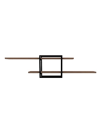 PARO Etagère murale design - 2 rangements - bois et noir