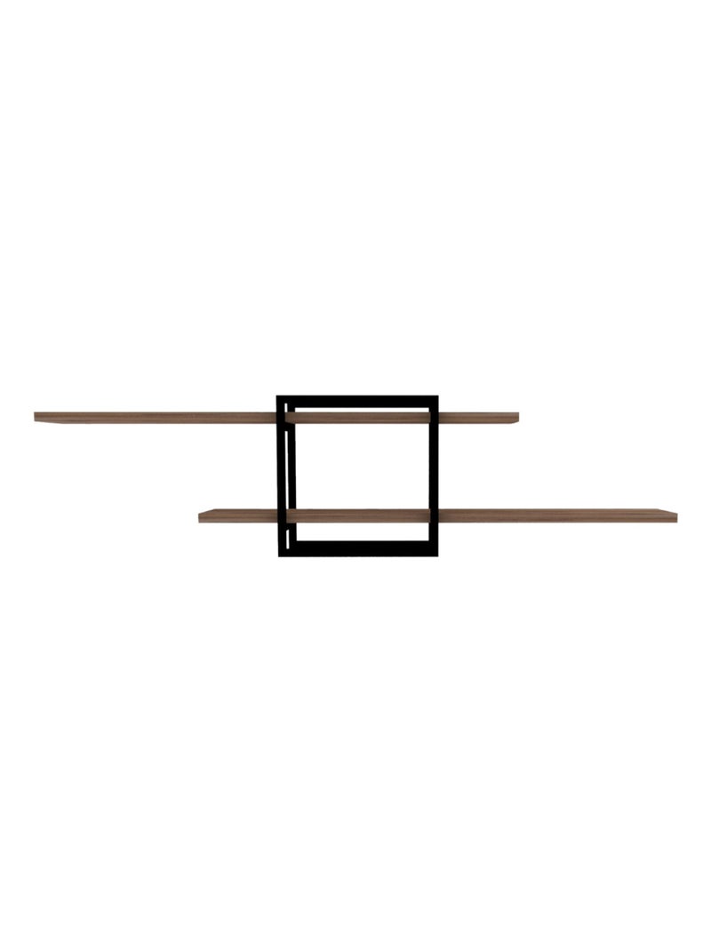 PARO Etagère murale design - 2 rangements - bois et noir Beige - Kiabi