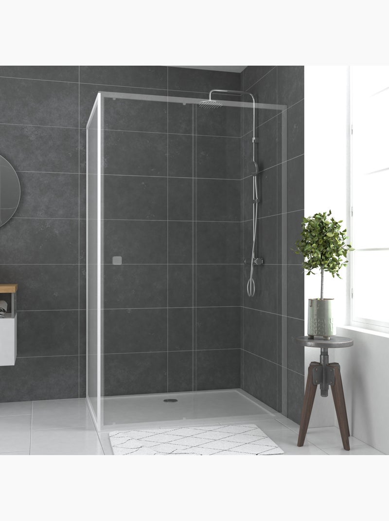 Paroi de retour pour douche en verre trempé Blanc - Kiabi