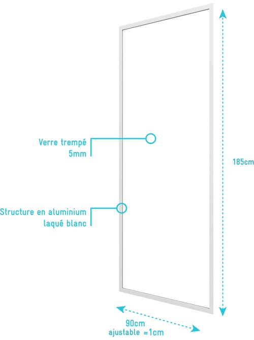 Paroi de retour pour douche en verre trempé - Kiabi Paroi de retour pour douche en verre trempé - Kiabi