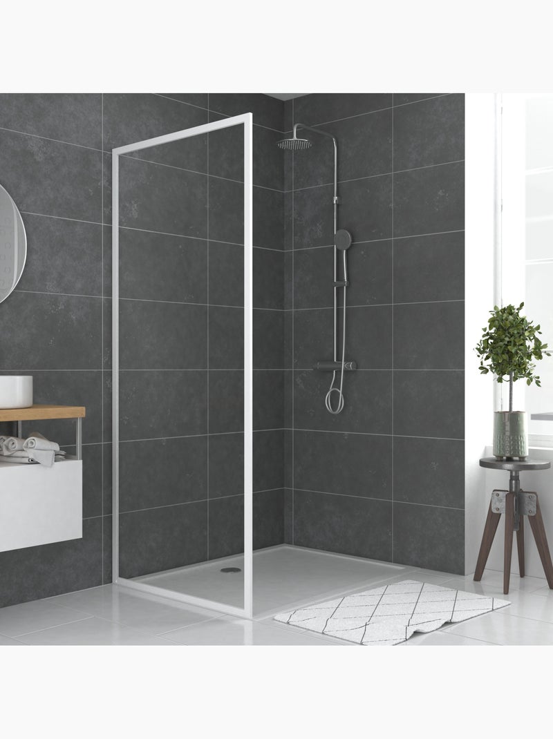 Paroi de retour pour douche en verre trempé Blanc - Kiabi