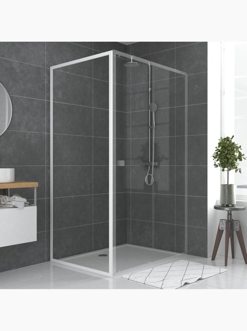Paroi de retour pour douche en verre trempé - Kiabi Paroi de retour pour douche en verre trempé - Kiabi