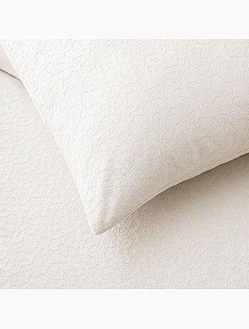 Parure 3 pièces 240 x 220 cm velours gaufré fauve ivoire