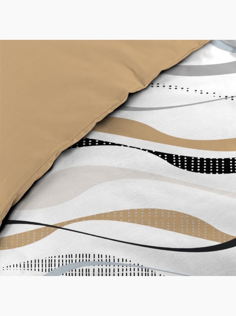 Parure 3 pièces polycoton 52 fils Beige naturel - Kiabi