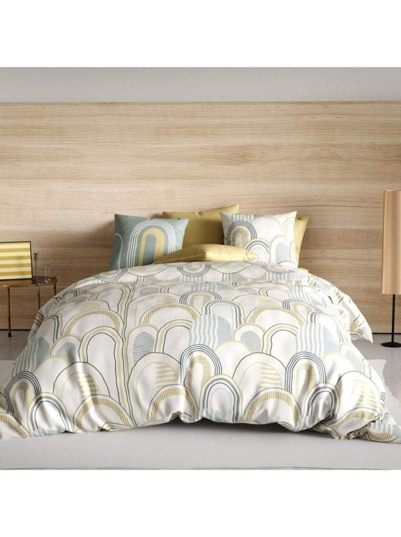 Parure 4 pièces Colizé 2 personnes coton 57 fils DH140 Blanc - Kiabi