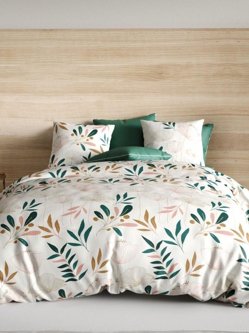 Parure 4 pièces Kano 2 personnes coton 57 fils DH140 Beige - Kiabi