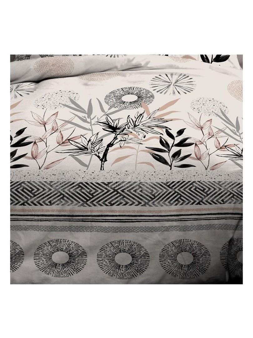 Parure 4 pièces Stevia 2 personnes 100% coton 57 fils Beige - Kiabi