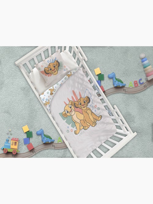 Parure B?b? Disney Le Roi Lion 100x140cm + Taie 40x60cm ? Simba & Nala ? 100% Coton ? Licence Offici - Kiabi