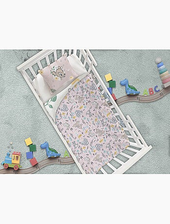 Parure Bébé Disney Bambi 100x140cm + Taie 40x60cm – Fleurs Forêt Pastel – 100% Coton – Licence Offic