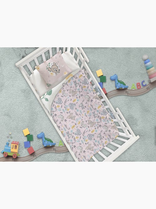 Parure Bébé Disney Bambi 100x140cm + Taie 40x60cm – Fleurs Forêt Pastel – 100% Coton – Licence Offic - Kiabi Parure Bébé Disney Bambi 100x140cm + Taie 40x60cm – Fleurs Forêt Pastel – 100% Coton – Licence Offic - Kiabi