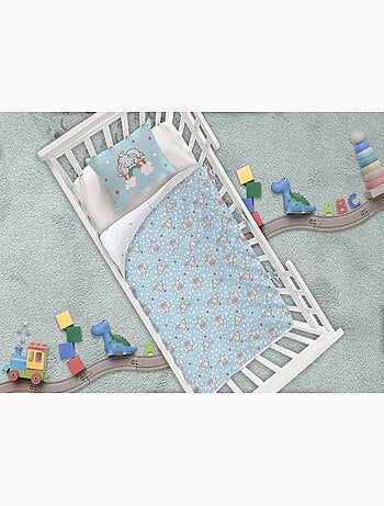 Parure Bébé Disney Dumbo 100x140cm + Taie 40x60cm – 100% Coton – Licence Officielle Disney