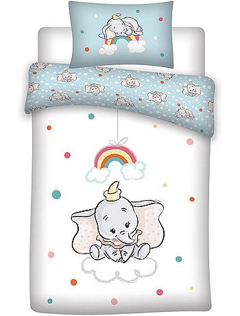 Parure Bébé Disney Dumbo 100x140cm + Taie 40x60cm – 100% Coton – Licence Officielle Disney