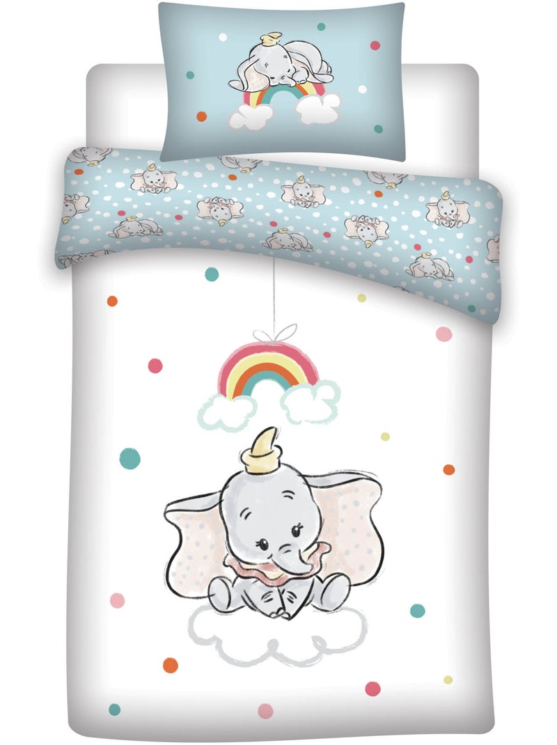 Parure Bébé Disney Dumbo 100x140cm + Taie 40x60cm – 100% Coton – Licence Officielle Disney Beige/Blanc - Kiabi