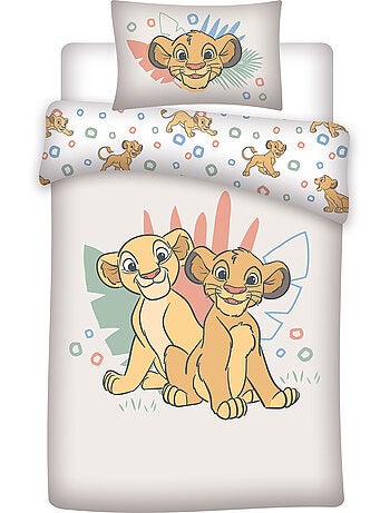 Parure Bébé Disney Le Roi Lion 100x140cm + Taie 40x60cm – Simba & Nala – 100% Coton – Licence Offici