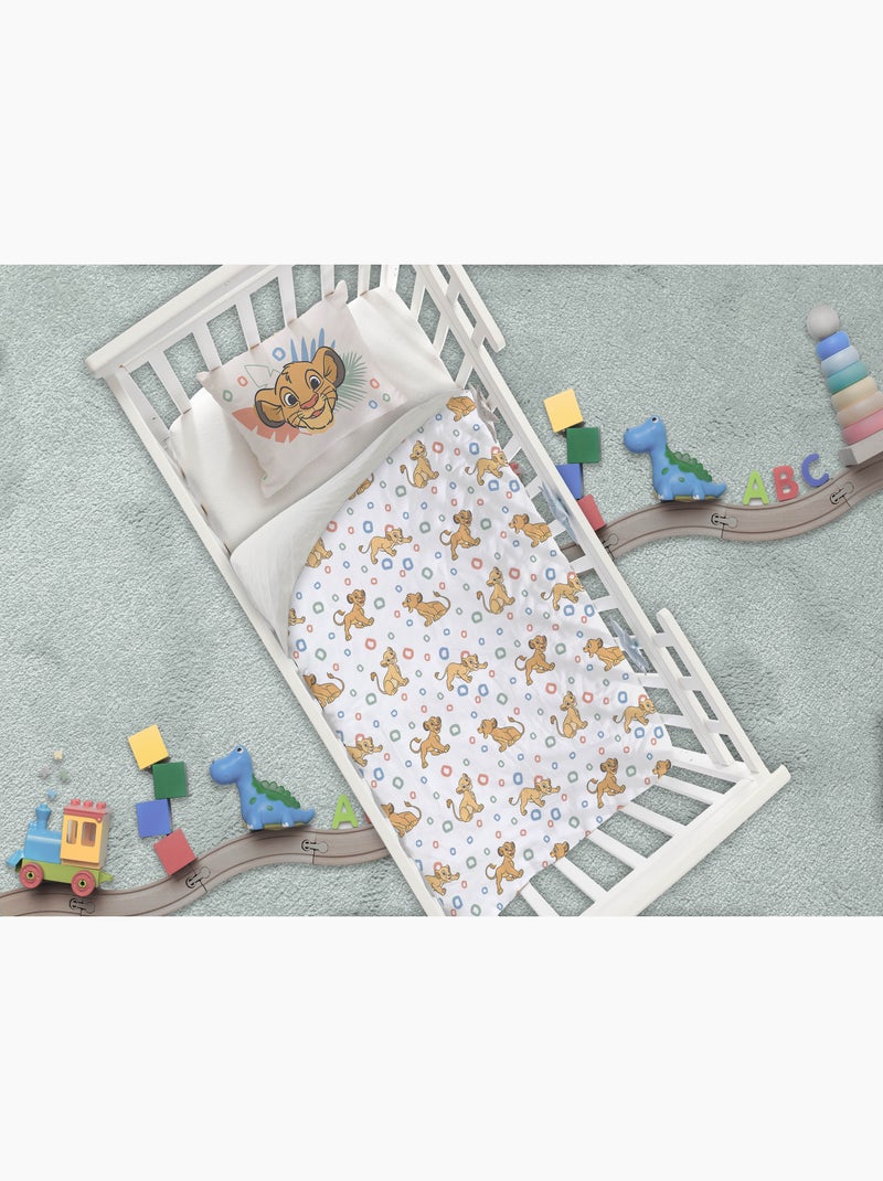 Parure Bébé Disney Le Roi Lion 100x140cm + Taie 40x60cm – Simba & Nala – 100% Coton – Licence Offici Beige/Blanc - Kiabi