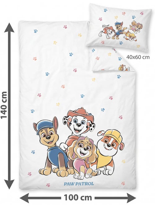 Parure Bébé PAW Patrol 100x140cm + Taie 40x60cm – 100% Coton – Licence - Kiabi Parure Bébé PAW Patrol 100x140cm + Taie 40x60cm – 100% Coton – Licence - Kiabi