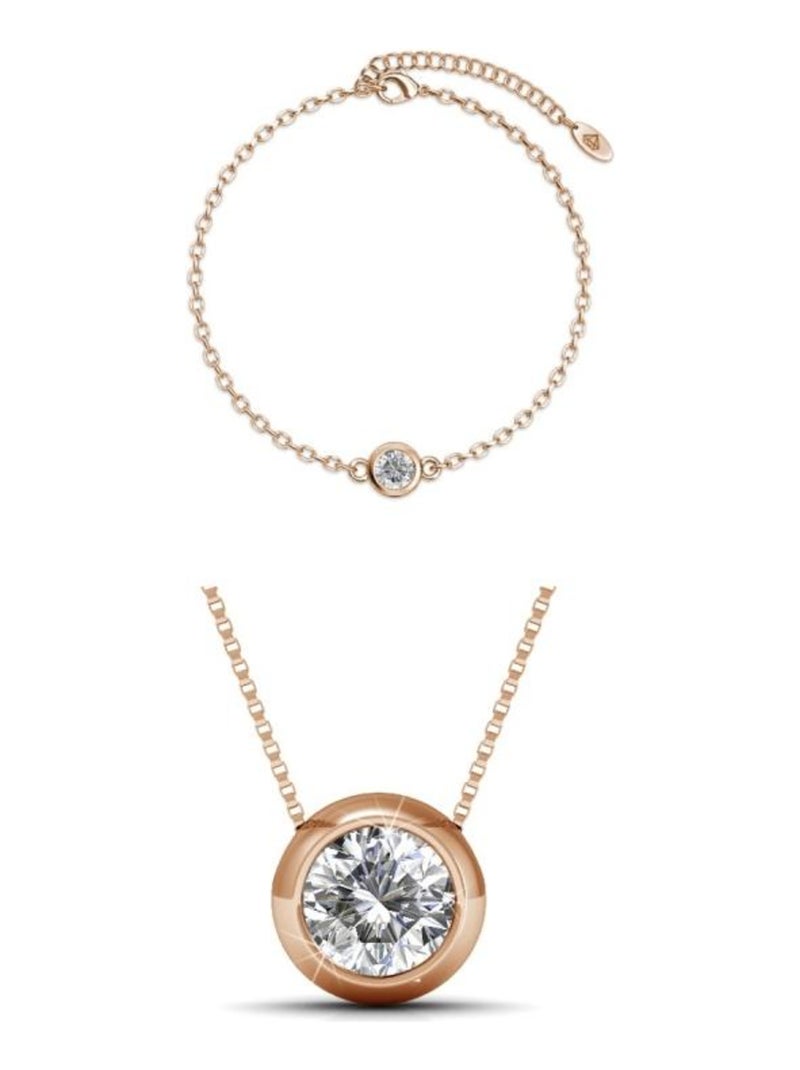 Parure Birth Moon - Or Rosé et Cristal Or rose - Kiabi