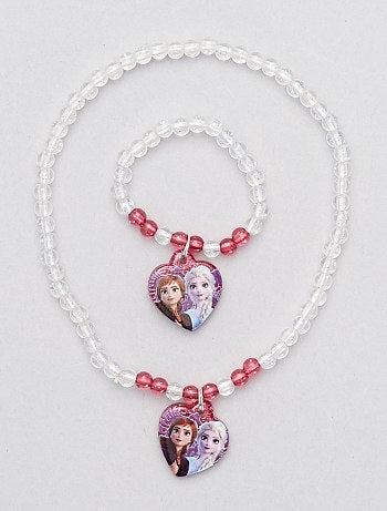 Parure collier + bracelet la 'Reine des neiges'