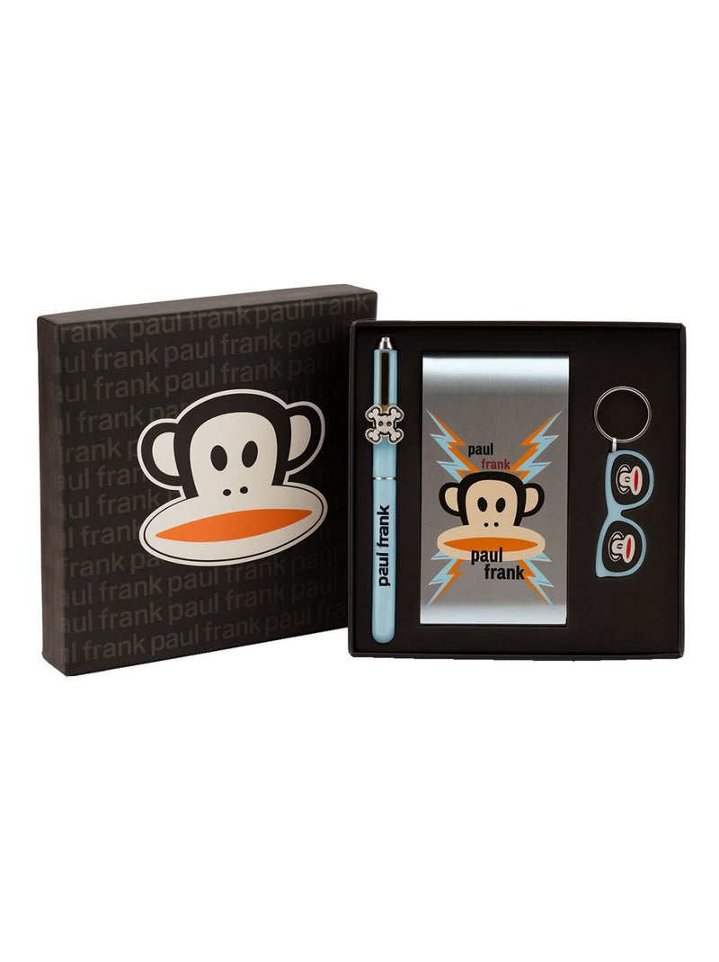 Parure crayon cahier et porte clefs Paul Frank Bleu - Kiabi