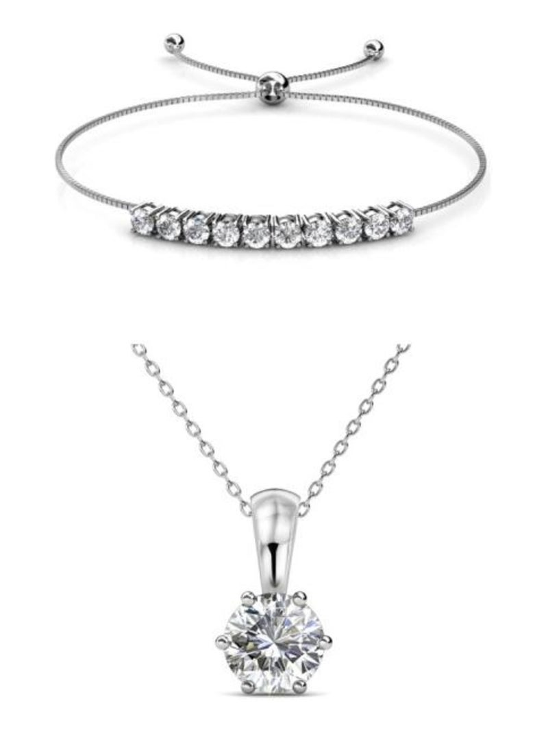 Parure Crystal Mia Birth Stone - Argenté et Cristal Argenté - Kiabi