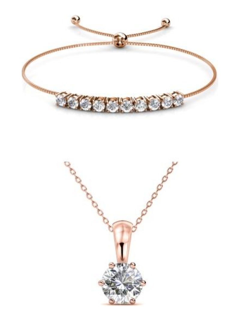 Parure Crystal Mia Birth Stone - Or Rosé et Cristal Or rose - Kiabi