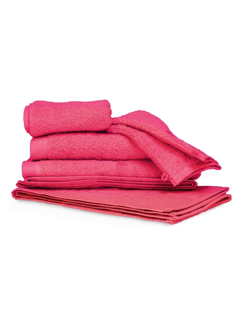 Parure de bain 6 pièces PURE Rouge foncé - Kiabi