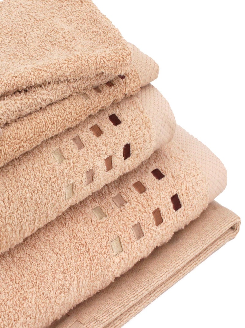 Parure de bain 6 pièces PURE SQUARES Beige - Kiabi