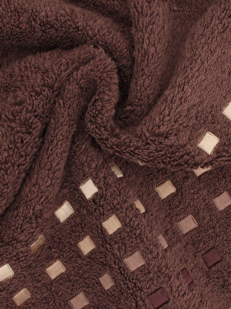 Parure de bain 6 pièces PURE SQUARES Marron - Kiabi