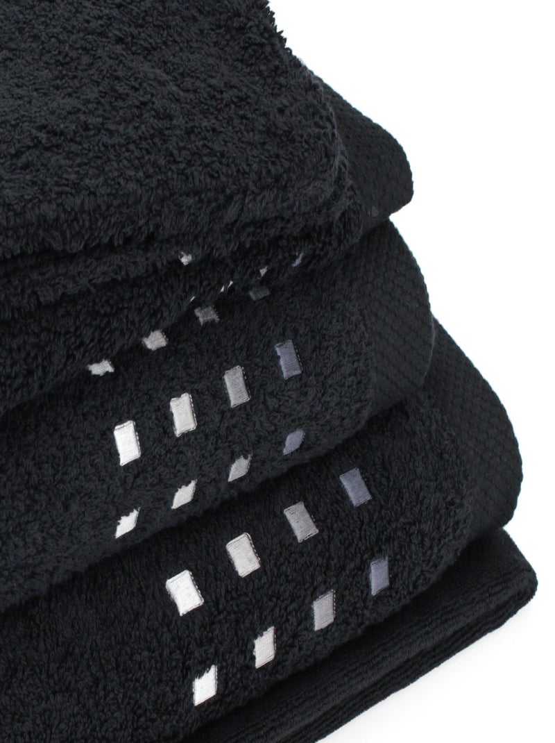 Parure de bain 6 pièces PURE SQUARES Noir Noir - Kiabi