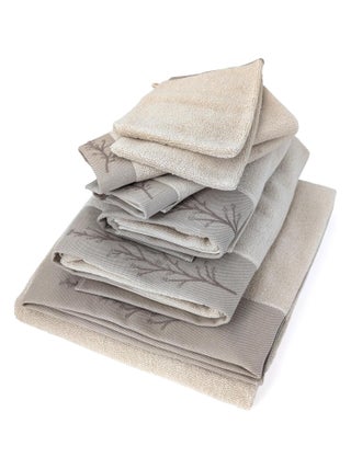 Parure de bain absorbante coton FEUILLE - 7 pièces