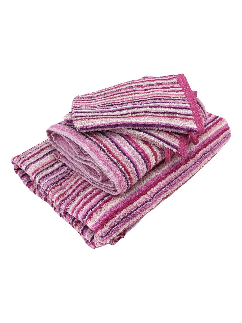 Parure de bain collection PURE STRIPES II 5 pièces Rose - Kiabi