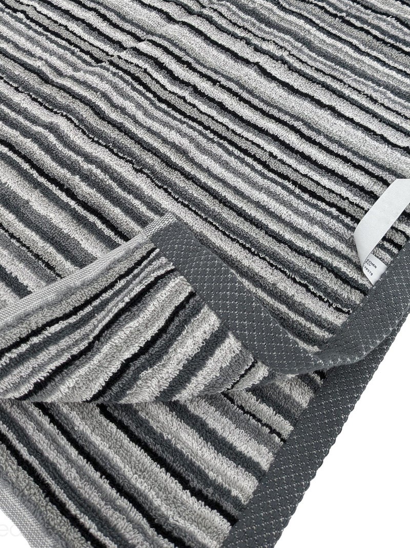 Parure de bain collection PURE STRIPES II 7 pièces Gris - Kiabi