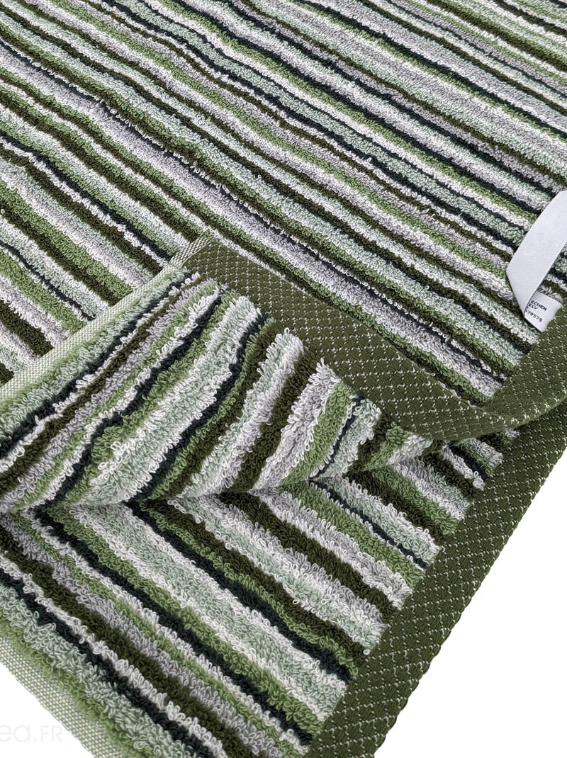 Parure de bain collection PURE STRIPES II 7 pièces Vert - Kiabi
