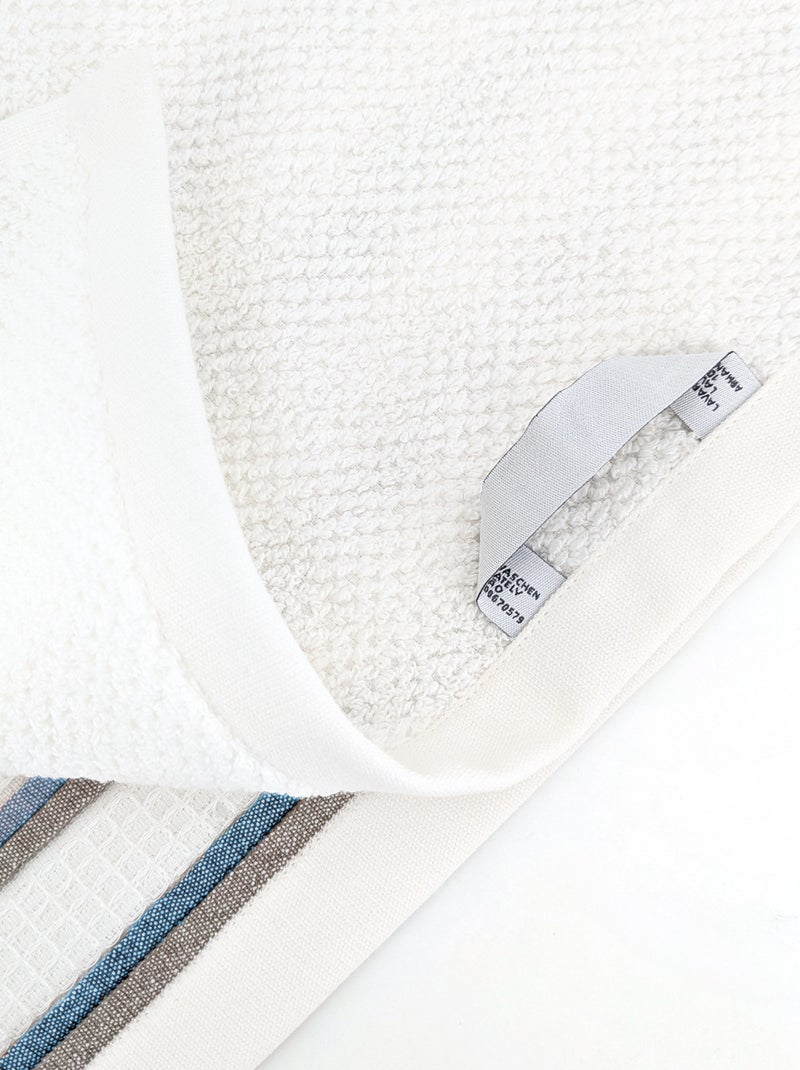 Parure de bain collection SERATA 7 pièces Blanc Bleu - Kiabi
