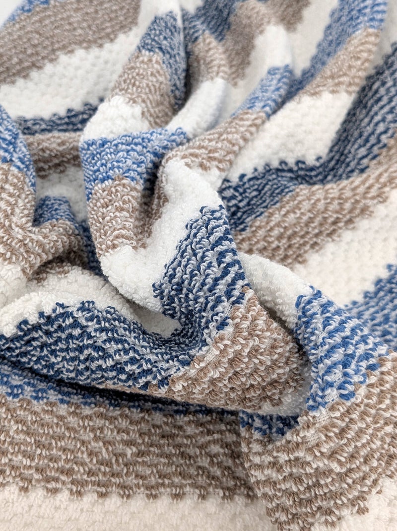 Parure de bain collection VISTA 7 pièces Blanc Bleu - Kiabi