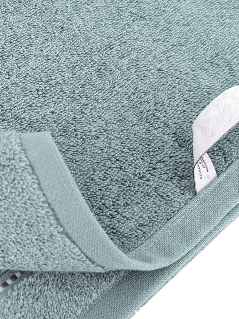 Parure de bain coton CHARM 4 pièces Bleu gris - Kiabi