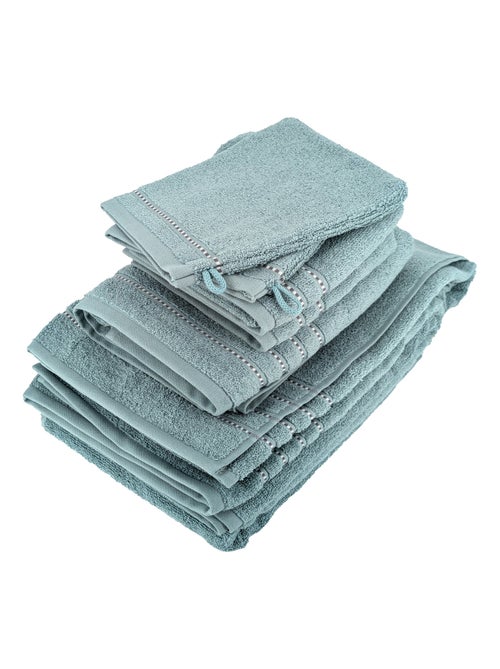 Parure de bain coton CHARM 6 pièces - Kiabi Parure de bain coton CHARM 6 pièces - Kiabi