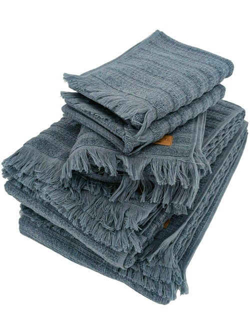 Parure de bain coton collection DENIM A rayures - Kiabi
