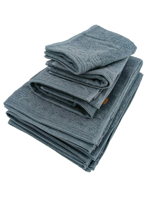Parure de bain coton collection DENIM Géométrique - Kiabi