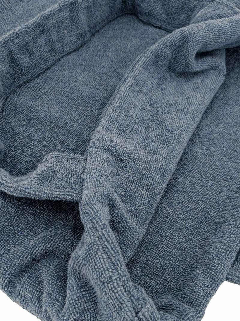 Parure de bain coton collection DENIM Quadrillé Bleu foncé - Kiabi