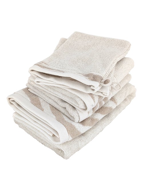 Parure de bain coton ZEBRA SOFT 4 pièces Zèbre/Uni - Kiabi