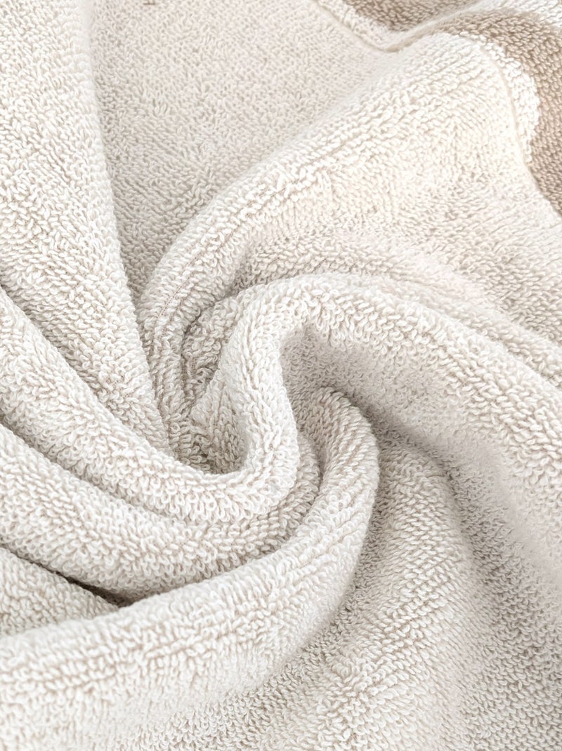 Parure de bain coton ZEBRA SOFT 7 pièces Zèbre/Uni Beige - Kiabi